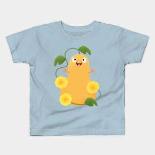 Cute happy butternut pumpkin gourd cartoon Kids T-Shirt